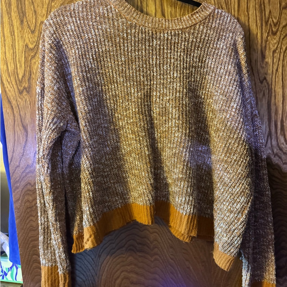 Daytrip Brown and Cream Knit Sweater